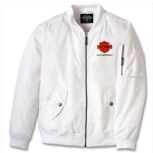 NWT Harley-Davidson, Women's 120th Anniversary Bomber Jacket - White, Small - Picture 5 of 10
